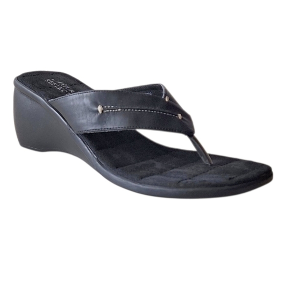 Natural Reflections Shoes - Natural Reflections Black Wedge Sandals Vegan 9 Boho Festival